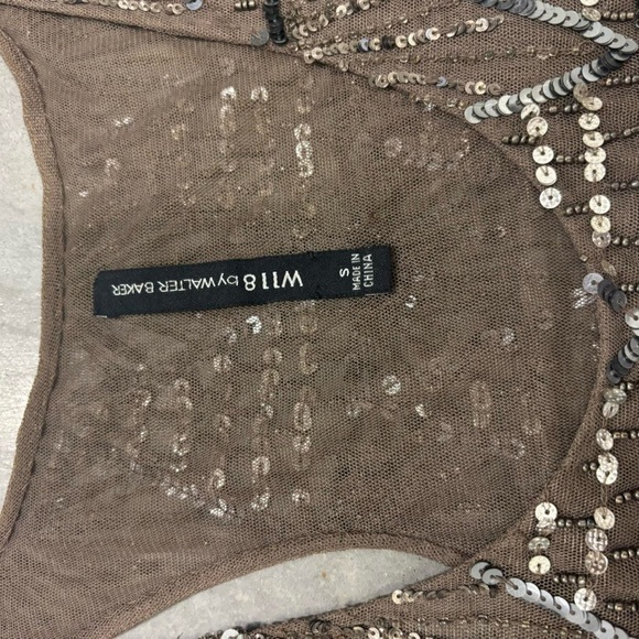 Y2K Walter Baker Sequin Beaded Sparkly Mesh Tank Top - Picture 4 of 10